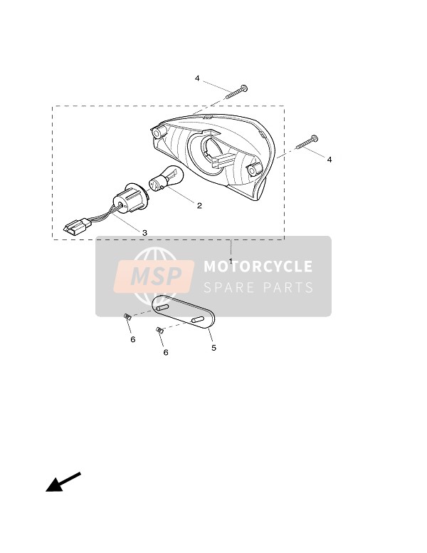 5MFH47100000, Base Fanalino Post., Yamaha, 0